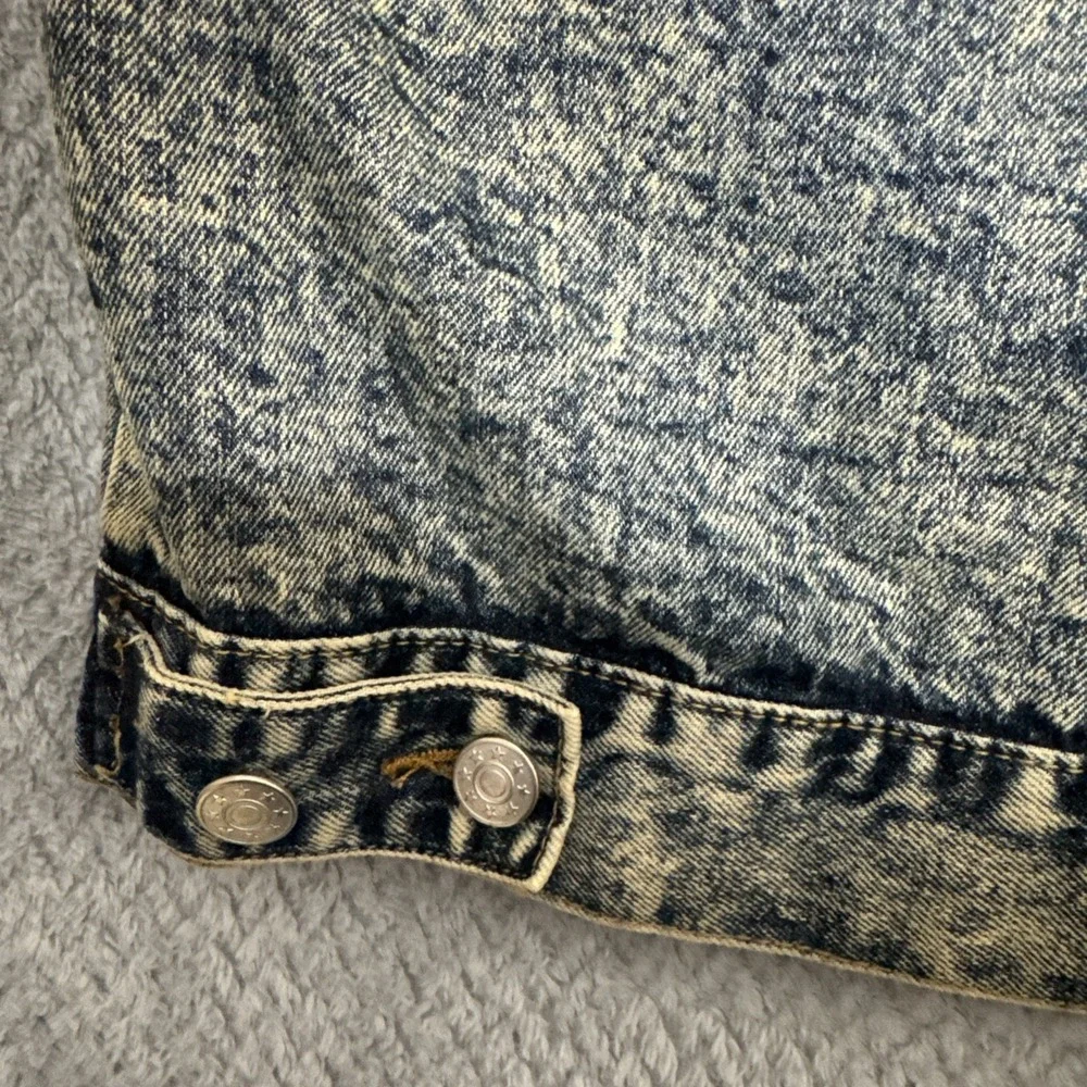 Louise Paris Mens Denim Vest Sz 3X Good Vibes Print On Back